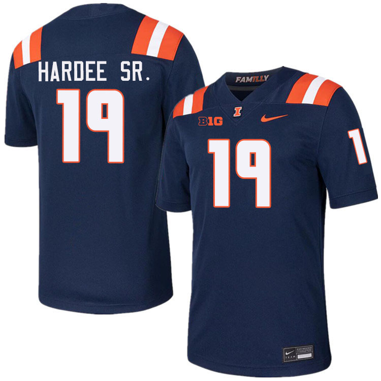 #19 Justin Hardee Sr. Illinois Fighting Illini Football Jersey,Uniforms-Navy